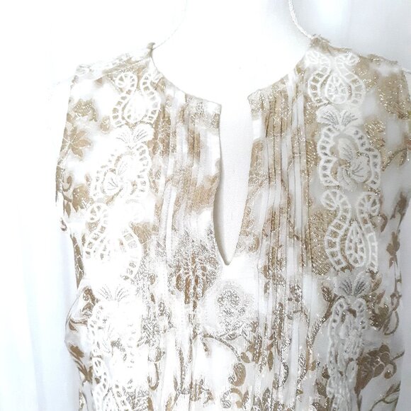 Moulinette Soeurs Skyler Shine Gold Lace Blouse - Picture 5 of 11